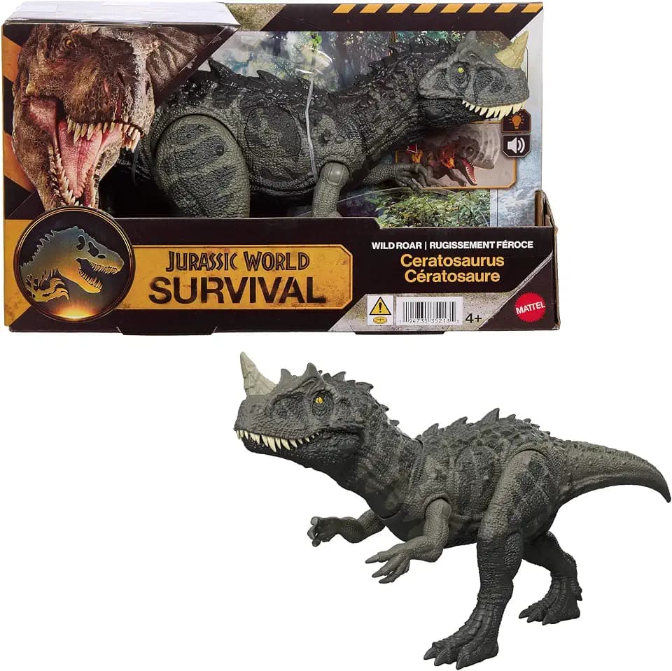 Mattel Jurassic World Wild Roar Ceratosaurus Dinosaurier-Figur
