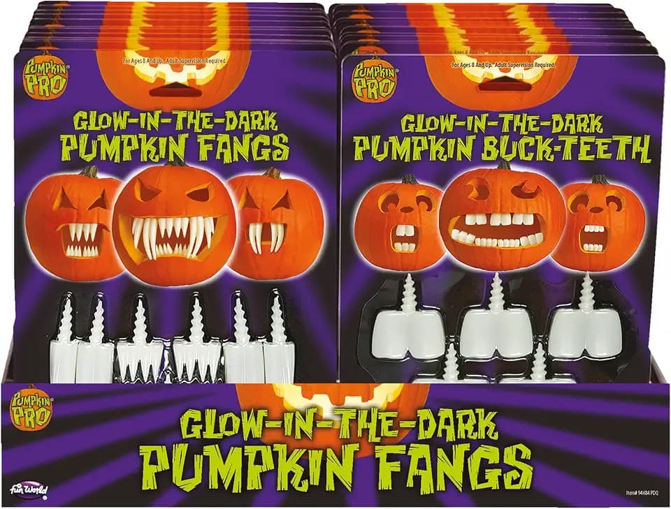 Glow in The Dark Pumpkin Buck Teeth Standard