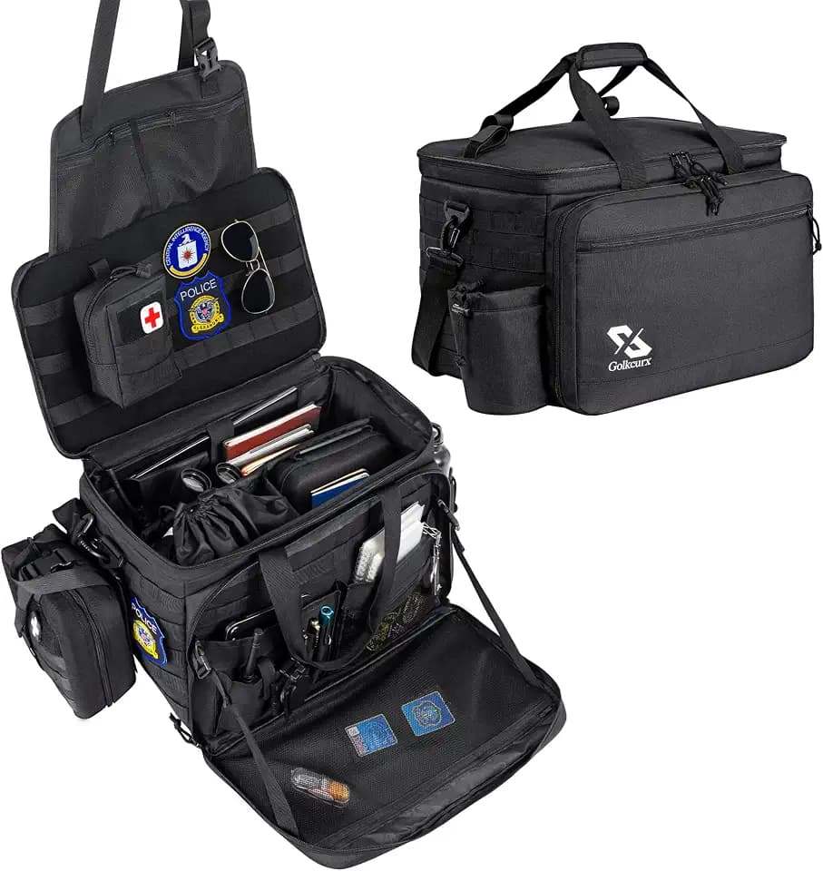 Golkcurx Patrol Bag for Law Enforcement Police Gear, Water-resistant, Black