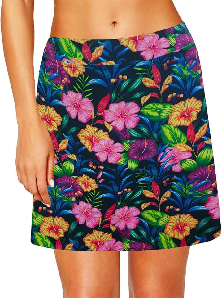Timuspo Wanderrock Damen mit Innenhose High Waist Tennis Skort Elegant Rock mit Hosenrock Kurz and Tashen Golfrock Outdoor Sportrock Laufen Workout