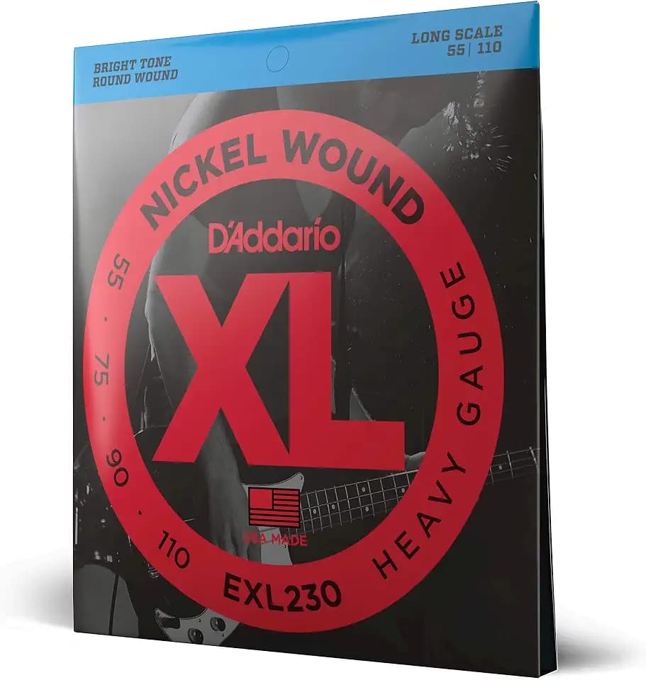 D'Addario XL Nickel Bass Guitar Strings 55-110, Heavy Gauge