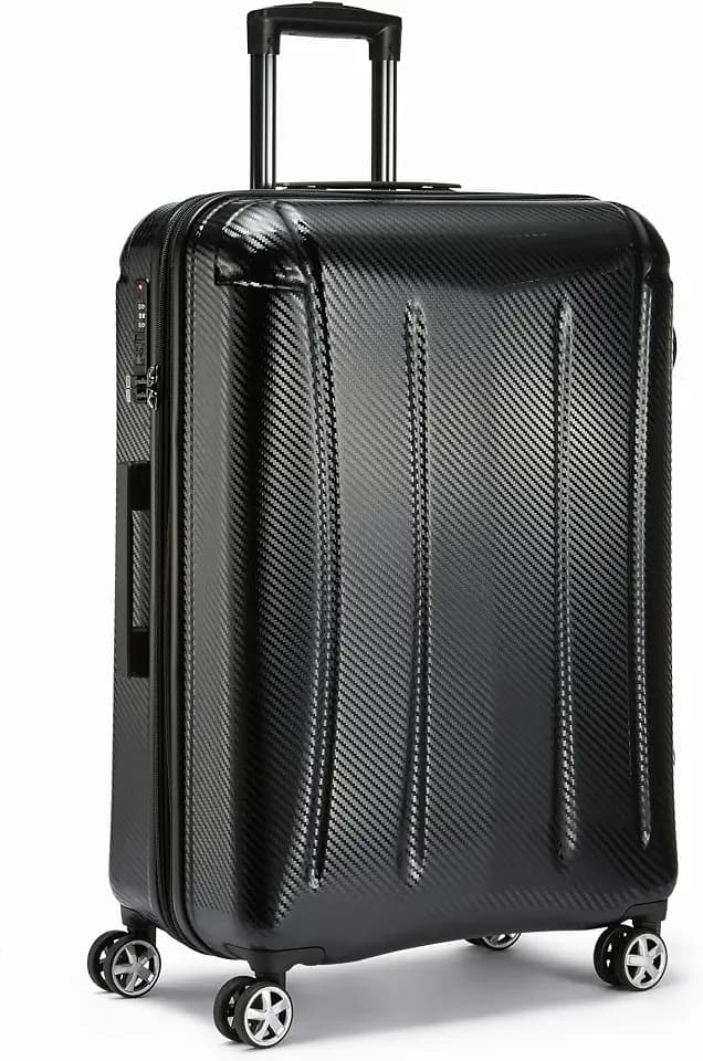 Amazon Basics 30-Inch Hardside Checked Spinner Luggage With TSA Lock, Lightweight Expandable Suitcase, Scratch-Resistant Surface, 8 Multi-directional Wheels, Black