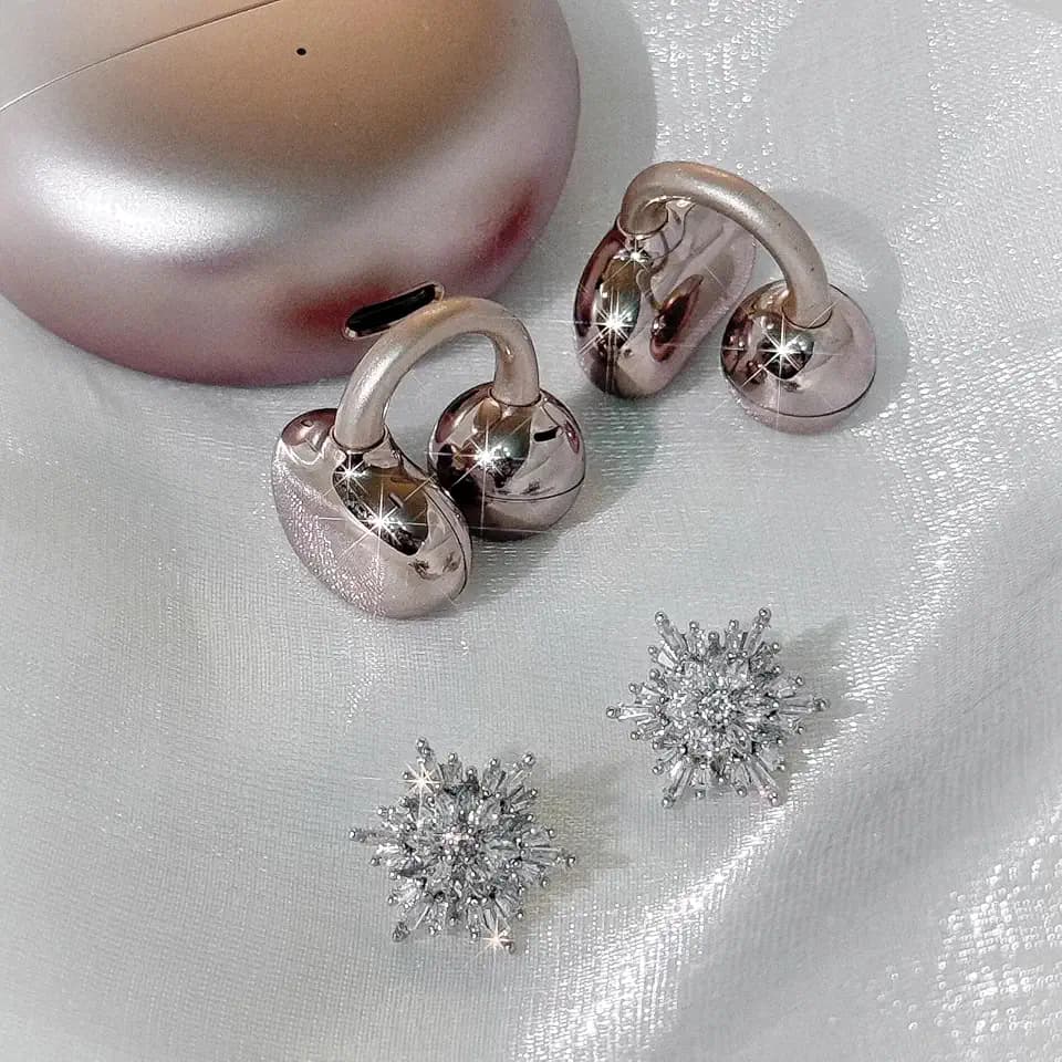 Rhinestone for Clip on Earbuds Open Ear Accessories, Elegant Zirconia Decorative Earphone Accessories, Removable Exquisite DIY Decoration