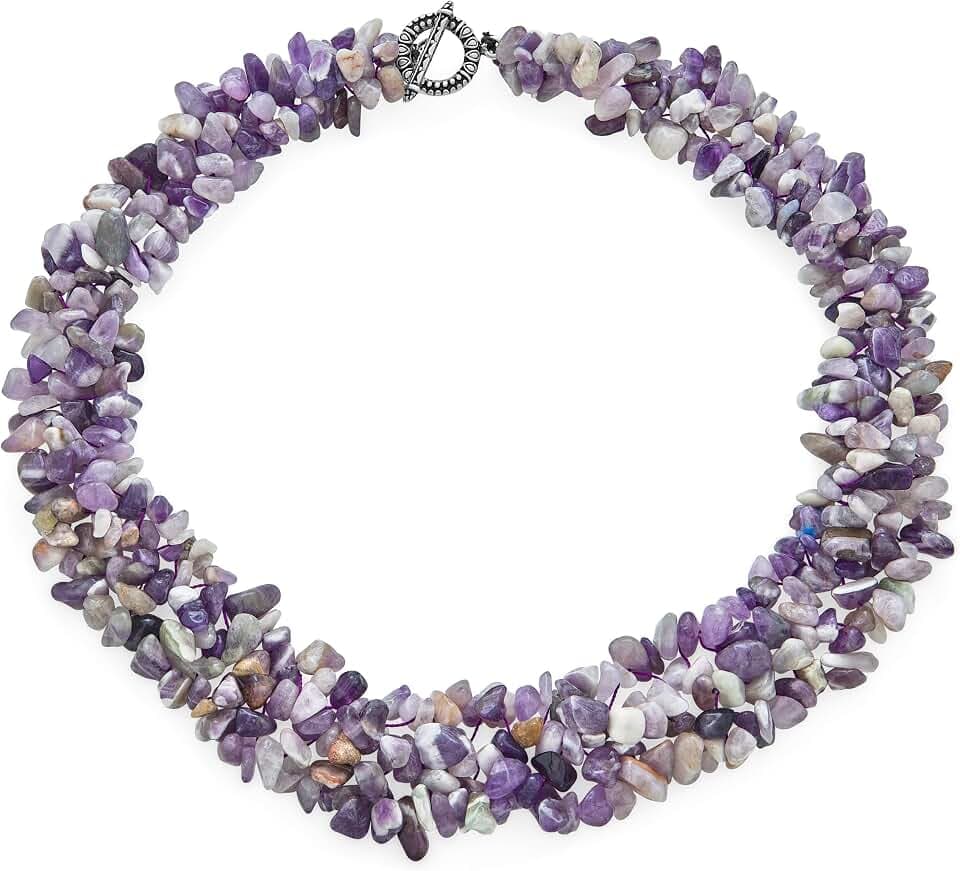 Bling Jewelry Big Chunky Lila Amethyst Rosa Quarz Schwarz Onyx Blau Lapis Grün Rosa Quarz Blau Rot Türkis Edelstein Chips Cluster Multi Strand Aussage Bib Halskette Für Frauen