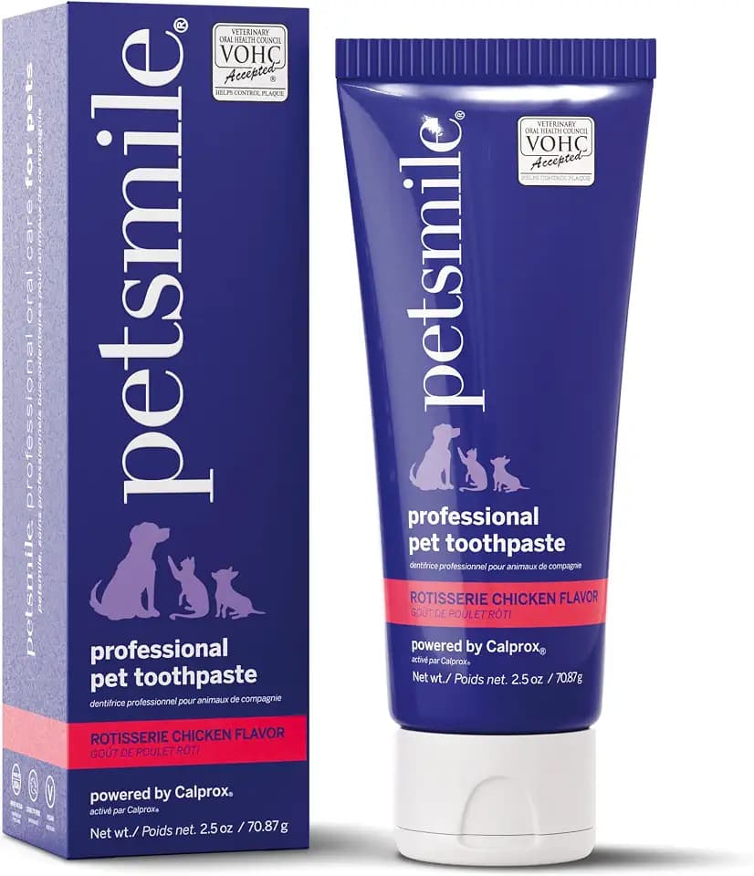 Petsmile VOHC Accepted Toothpaste, Rotisserie Chicken 2.5 Oz, Cats + Dogs