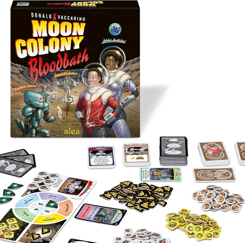 Ravensburger 25161 Alea Moon Colony Bloodbath - Brettspiel für Familien und Erwachsene ab 14 Jahren - Für 1-5 Spieler - Kartenspiel für Erwachsene mit schwarzem Humor - Deutsche Version