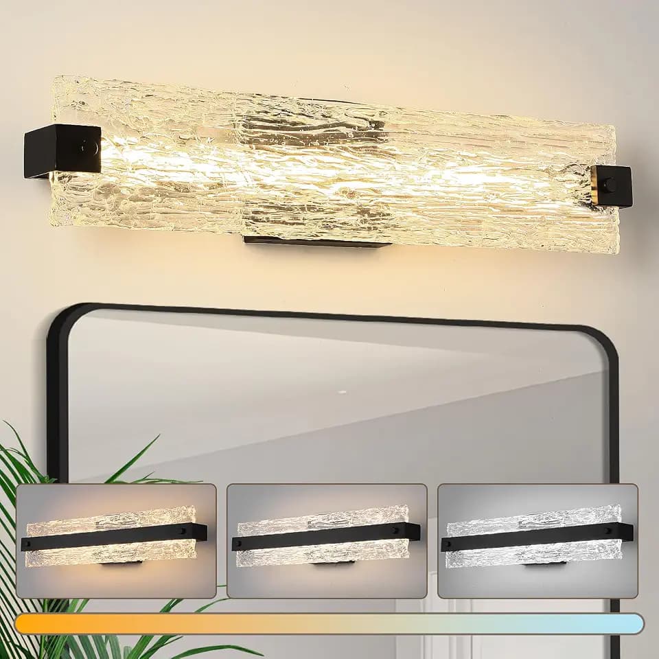 Modern LED Bathroom Vanity Light Fixture Over Mirror, Matte Black