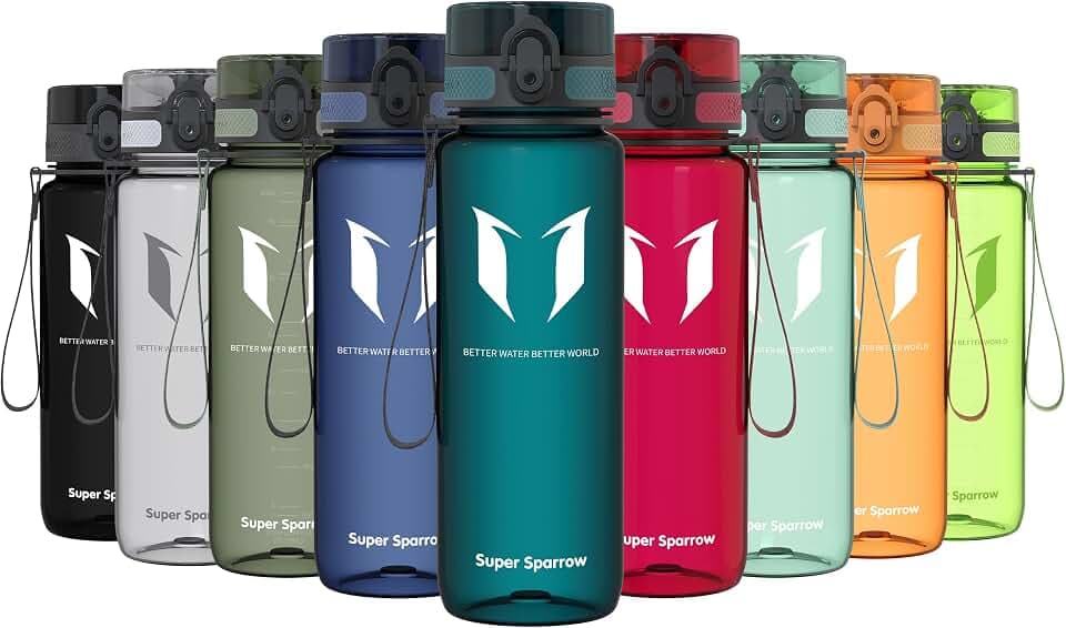 Sparrow Trinkflasche 500ml/750ml/1L - BPA-frei Tritan Wasserflasche 1-Klick