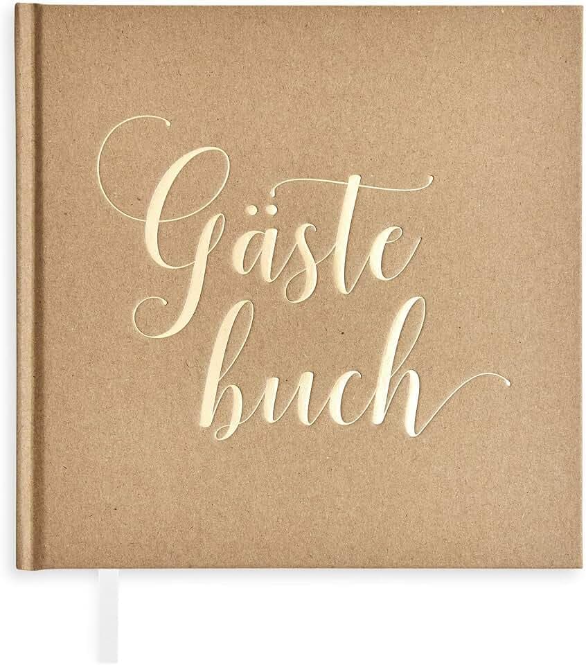 Gästebuch Hochzeit mit Edles Hardcover - Hochwertiges Papier - Vintage Hochzeit Gästebuch mit 72 Seiten - Gästebuch Hochzeit Blanko