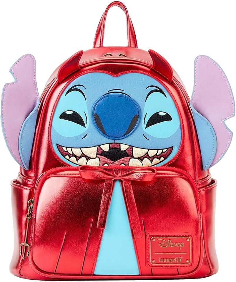 Loungefly Disney Stitch Devil Mini Rucksack, Lilo und Stitch Halloween Fashion Bag, Mehrfarbig/Meereswellen (Ocean Tides), Einheitsgröße