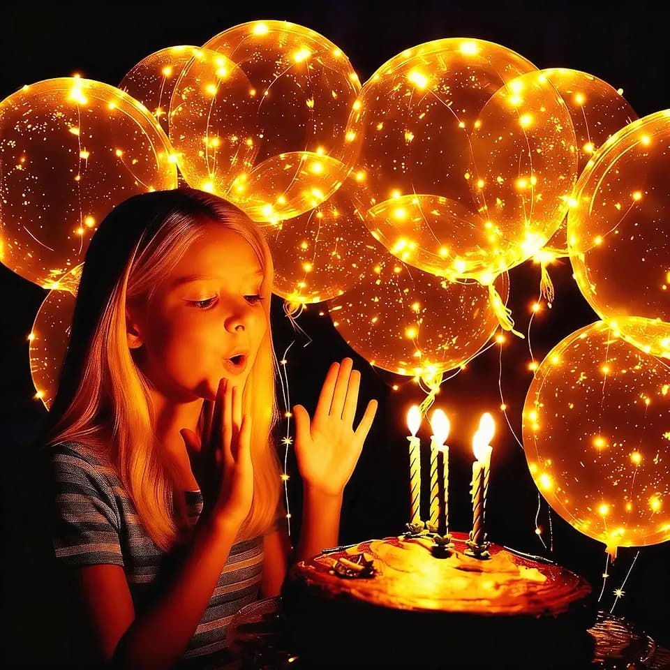 LED Balloons 10 PACKS, 20 Inches Light Up BoboBalloons Helium Style,Glow Bubble Balloons for Christmas Wedding Birthday Valentines Day Halloween Party Supplies Decorations (Warm White)