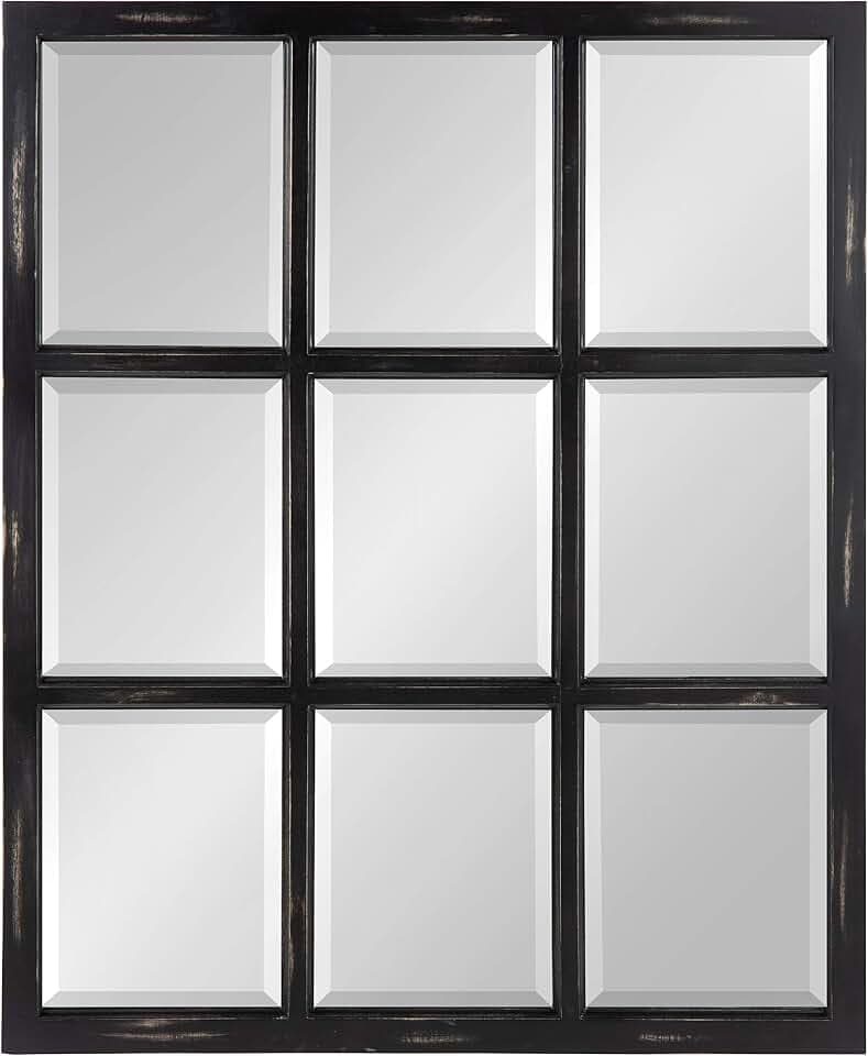 Kate and Laurel Hogan Windowpane Framed Wall Mirror