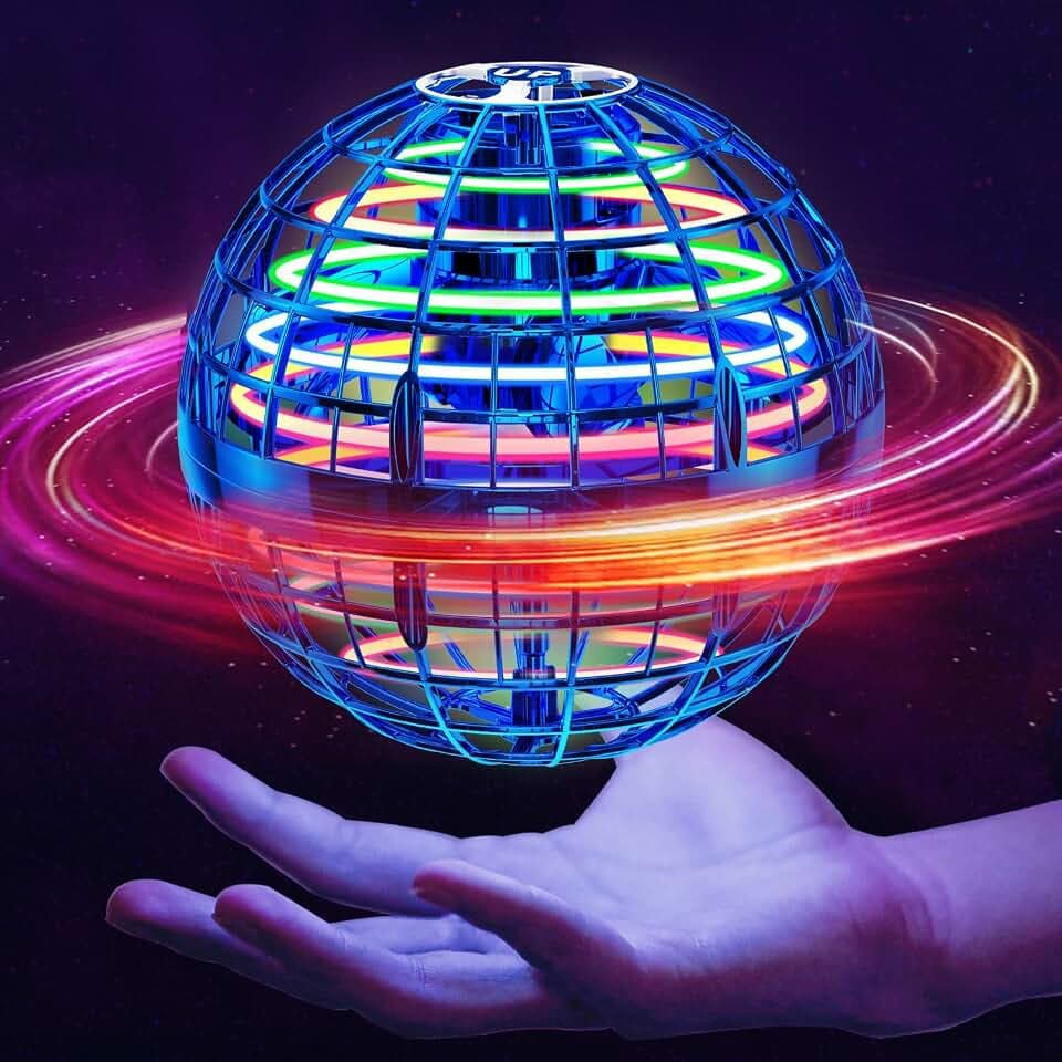Ivtivfu Fliegender Ball Spielzeug (Blau), LED Flying Spinner, Magic Hover