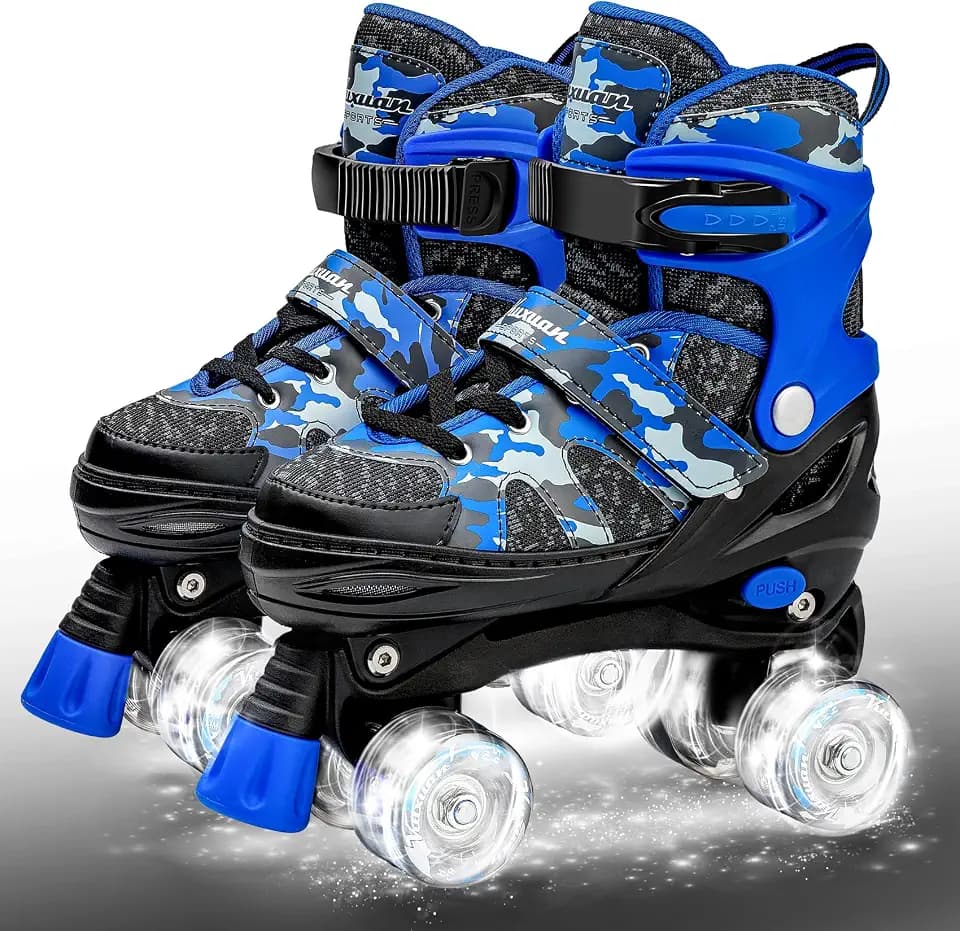 Kuxuan Adjustable Roller Skates with Fun Illuminating Rollerskate for Kids