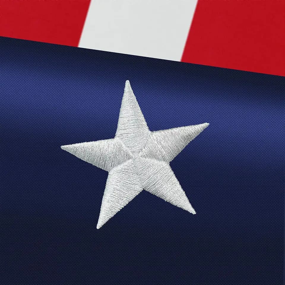 American Flag 3x5 FT for Outdoor, Heavy Duty US Flag Made from 200D Polyeter USA Flag with Embroidered Stars, Stitched Stripes and Brass Grommets. Vivid Color and UV Fade Resistant for Long Time Flying (Embroidered US flag)