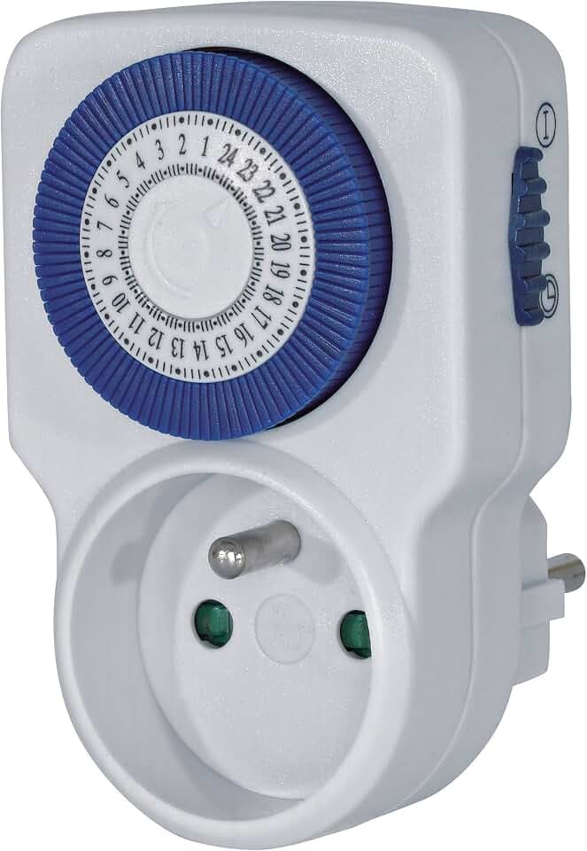 Brennenstuhl Timer Mechanische Tages, Weiß, 1506361, französisches Stecksystem
