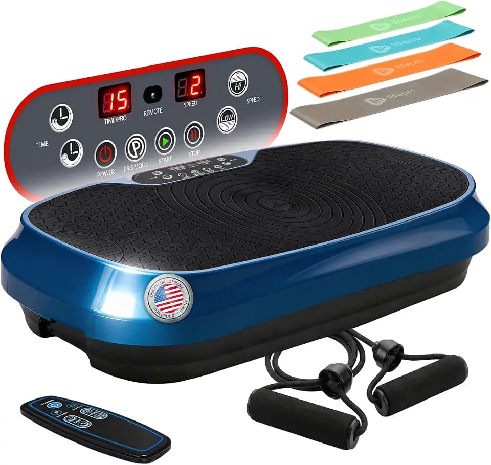 Lifepro Waver Mini Vibration Plate Exercise Machine with Resistance Bands