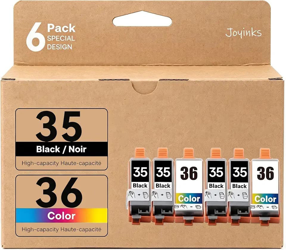 6-Pack PGI-35 CLI-36 Ink Replacement for Canon 35 36 Ink Cartridges