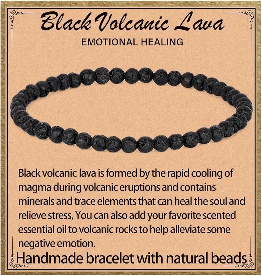 LPBeads Handmade Natural Gemstone Stretch Elastic Bracelet Healing Crystal Round Stone Beads Jewelry Gifts for Women Men