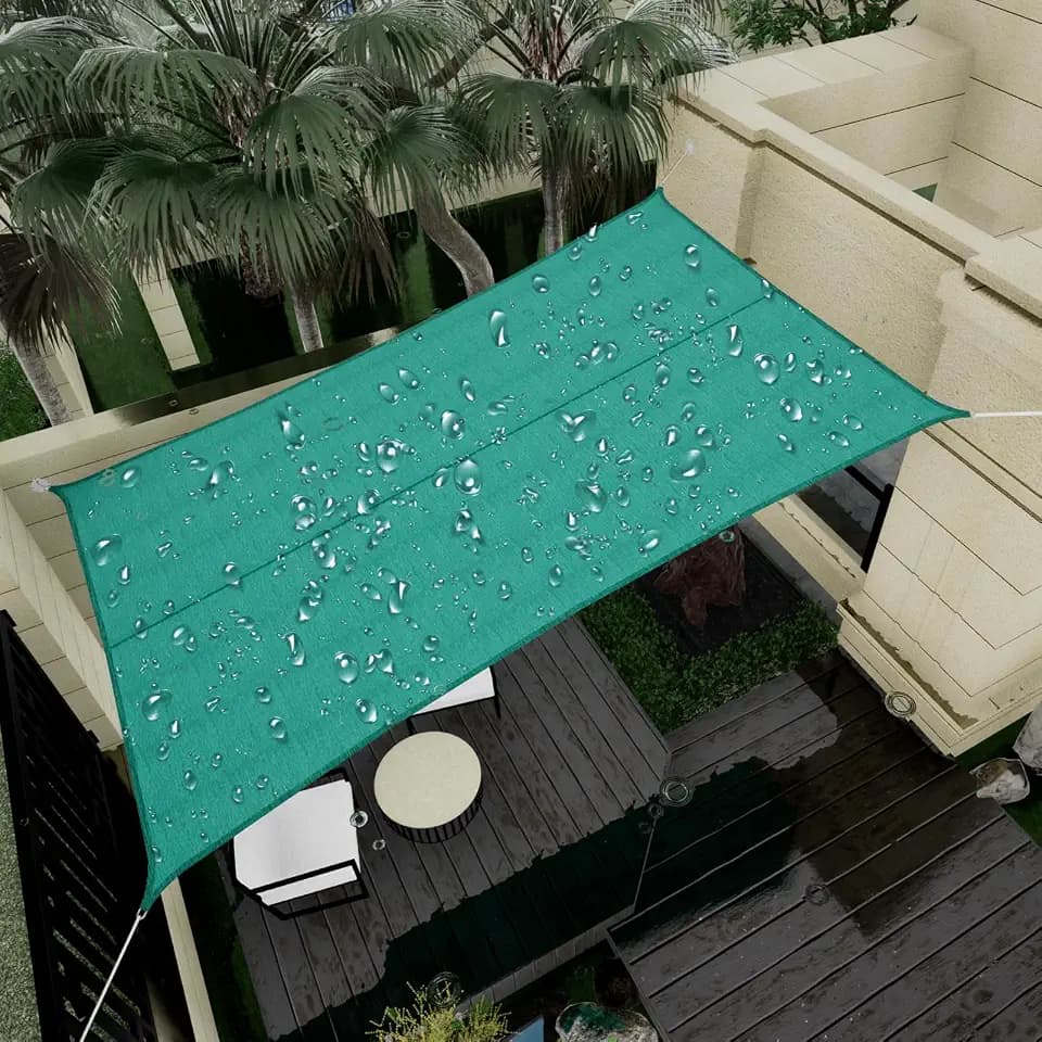 Waterproof Shade Sail 95% UV Rectangle 12'x16' Custom Turquoise