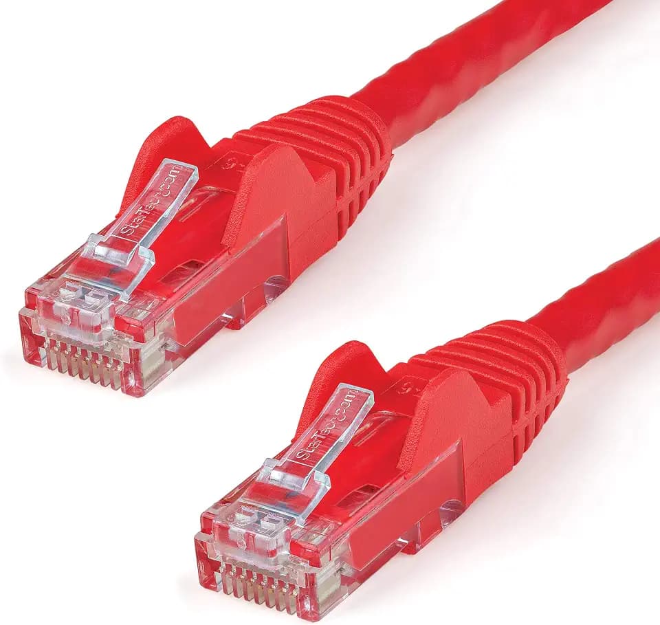 StarTech.com 15m CAT6 Ethernet Cable - Red CAT 6 Gigabit Ethernet Wire -650MHz 100W PoE++ RJ45 UTP Category 6 Network/Patch Cord Snagless w/Strain Relief Fluke Tested UL/TIA Certified (N6PATC15MRD)