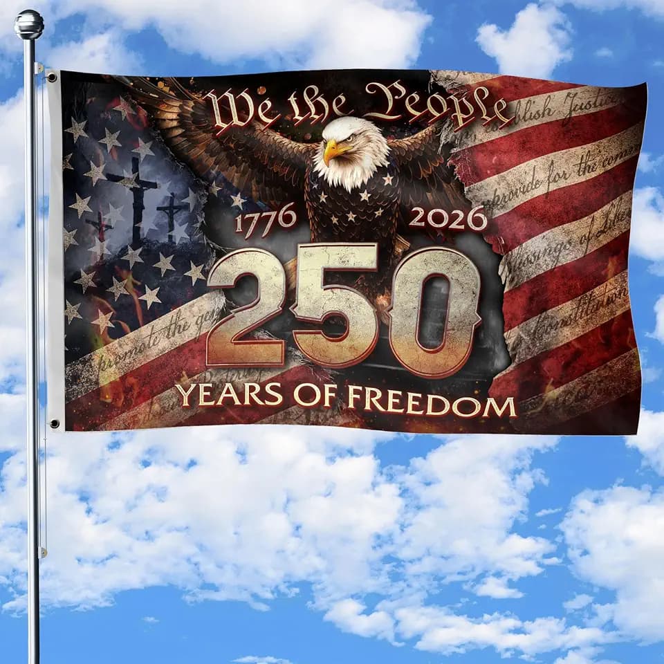 250 Years Of Freedom Flag Christian, Double-sided Printing Banner 3x5 Ft 2