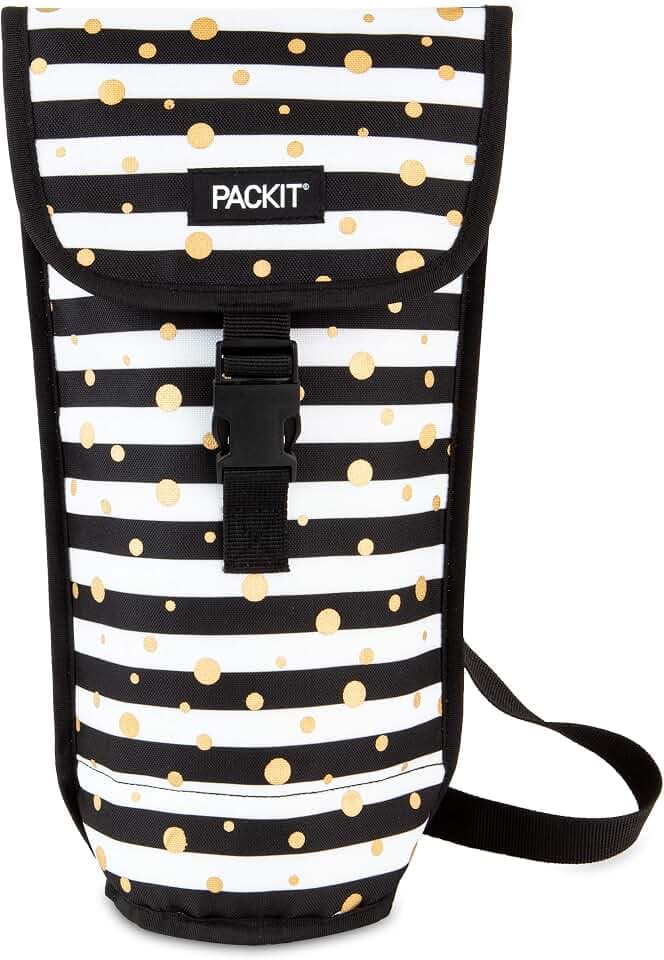 PackIt Freezable Wine Bag, Fits one 750ml Bottle, Celebration Dot