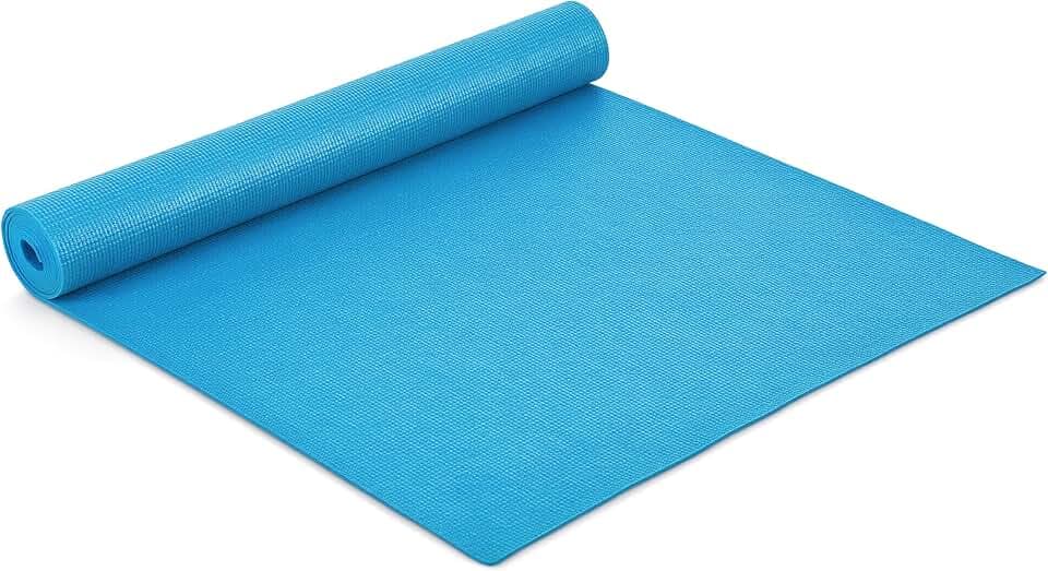CAP Non-Slip Yoga Mat for Home Workout & Pilates, Lightweight Exercise Fitness Mat with Textured Grip Surface, Portable Roll-Up Yoga Mat for Women & Men
