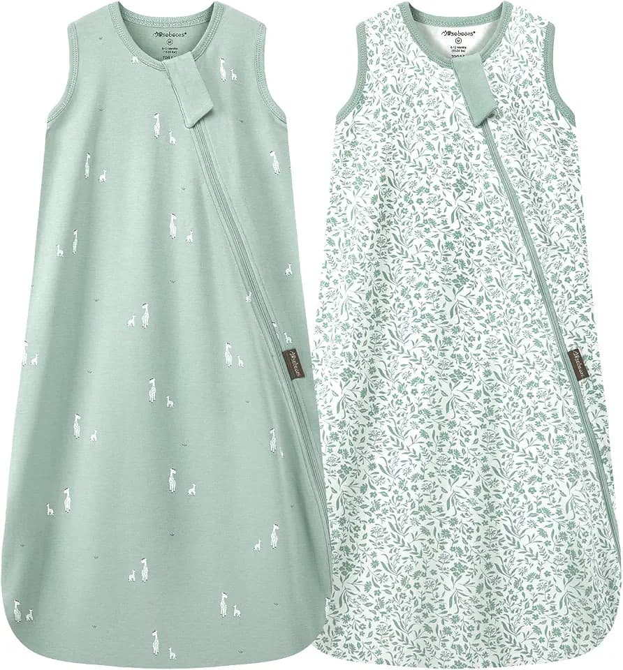 Mosebears 0.5 Tog Baby Schlafsack-Baumwolle Sommer Schlafsack für Neugeborene, Jungen & Mädchen,S(0-6 Monate)