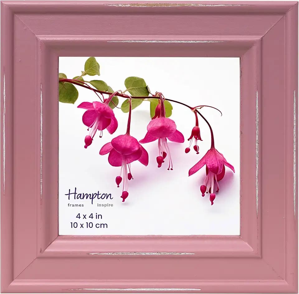 Inspire By Hampton Paloma Bilderrahmen, Glas, quadratisch, 10 x 10 cm, Rosa, IBH-PAL301944P