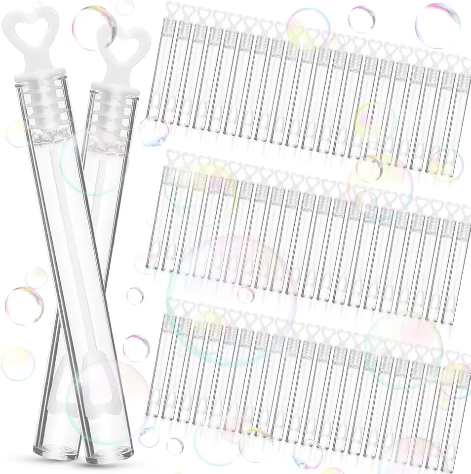60 Stück Seifenblasen Hochzeit Seifenblasen Befüllt, Wedding Bubbles, Seifenblasens Hochzeit Set mit Herzgriff, Herzform Mini Bubbles, für Hochzeit und Geburtstagsfeier