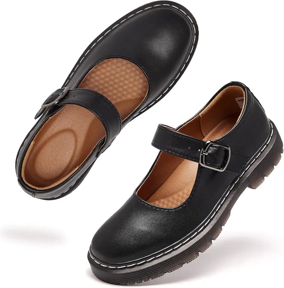 Womens Mary Jane Shoes Dress Flats Work Office School Cosplay Teacher