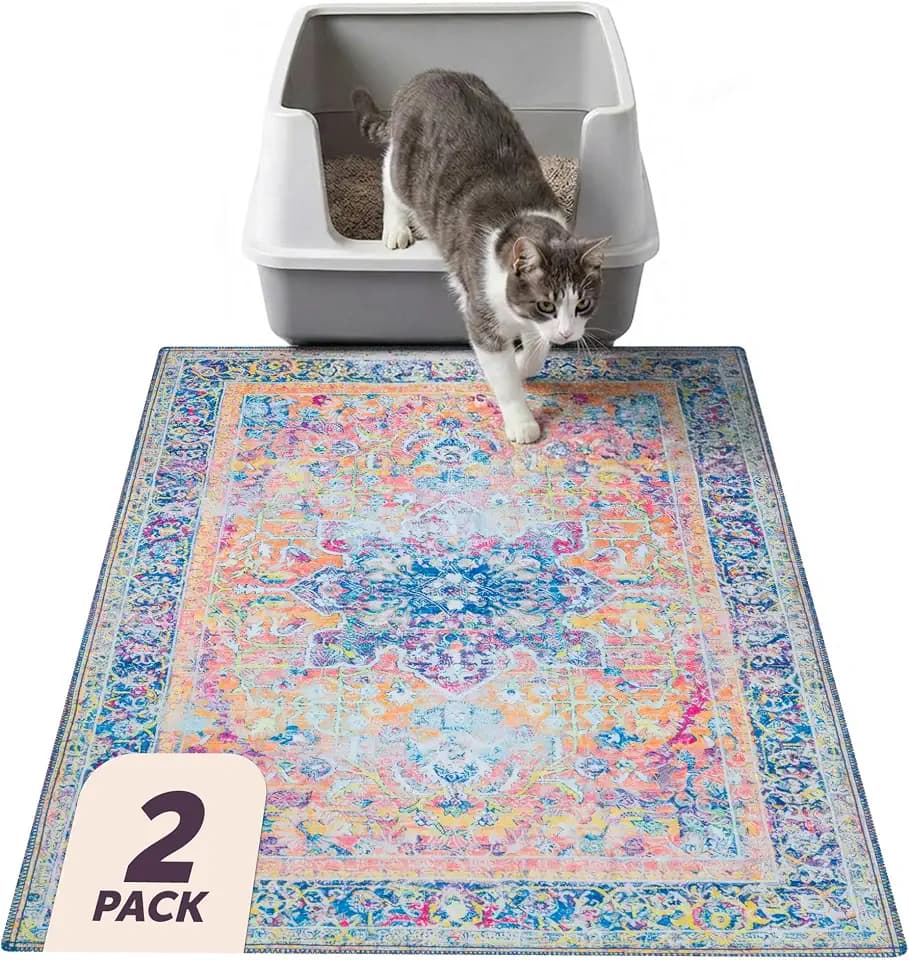 Lovewag Cat Litter Mat, Litter Box Mat, Marmalade Sunshine, 36x48, 2 Pack