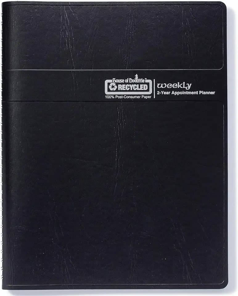 House of Doolittle 2 Year Professional Weekly Planner, January 2027 to December 2028, 1 Week Double Page Layout, 8.5" x 11", Black Cover