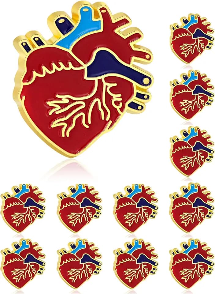 Tichso 25/50/100 piece Red Enamel Lapel Pin - Heart Disease Awareness Pin for Doctors, Nurses, Charity Fundraiser, Heart Day Souvenir Gift Badge (25)