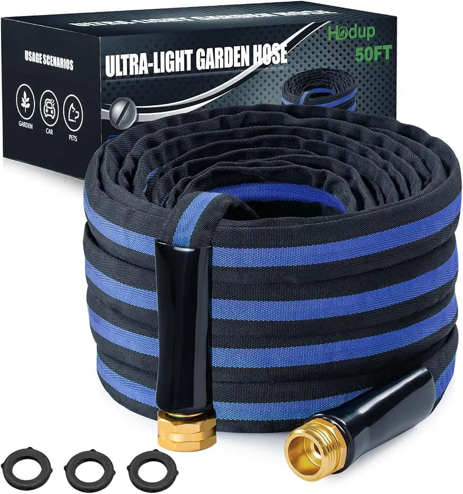 Lightweight Garden Hose 50 ft, Flexible Kink-Free Water Hose