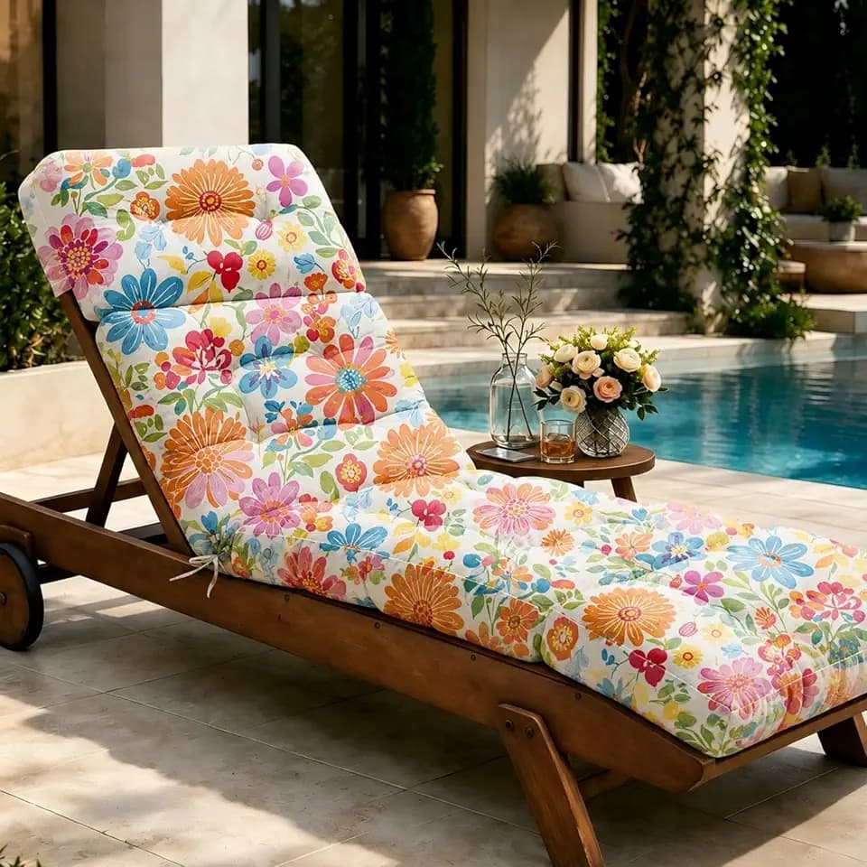 Outdoor Chaise Lounge Chair Cushion Waterproof 74.4x22x4.7 Inch