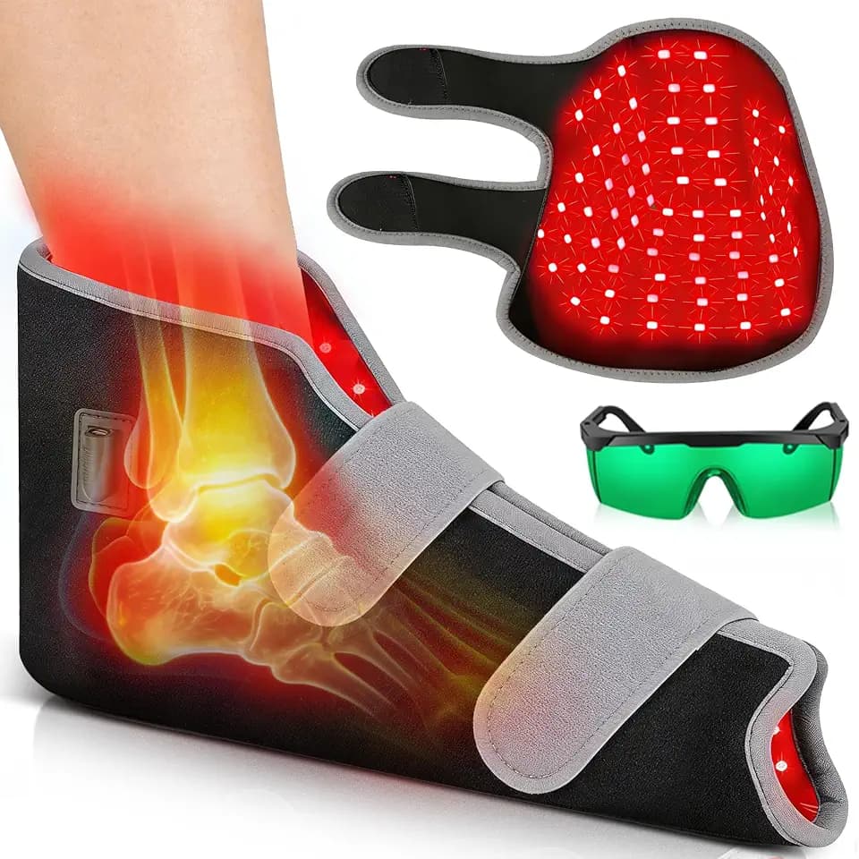Red Light Therapy for Feet, 99 LED Red & Infrared Light Therapy Shoe Wrap with 660nm & 850nm for Foot Feet Ankle, Up to Foot Size 12, FSA Eligible