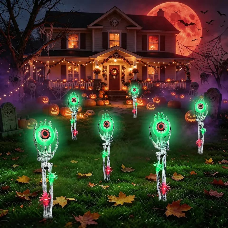 Halloween Decorations Outdoor, 2 Pack Halloween Skeleton Hands Decorations