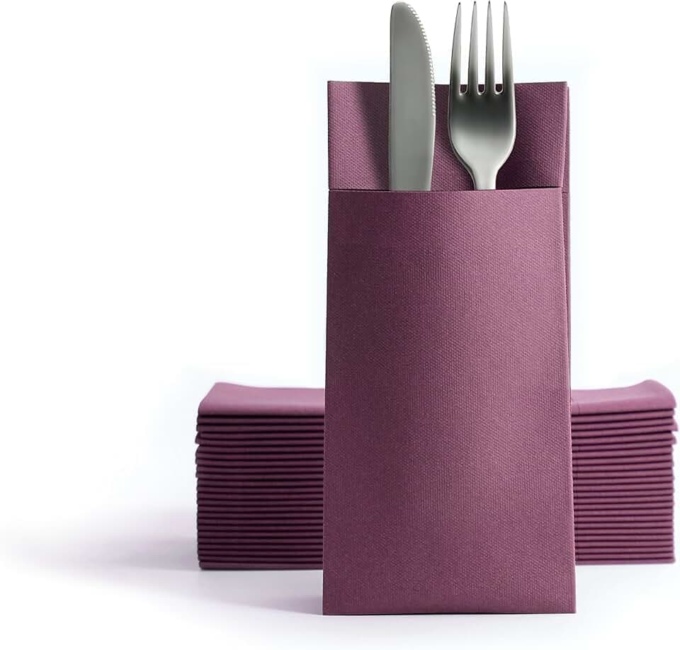 Airlaid Besteckservietten 39x40cm 50/1 - PLUM (662)