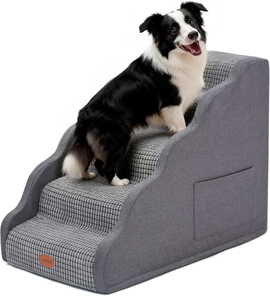 Woochpet 5-Step Dog Stairs, Foam Pet Steps for High Beds & Couches