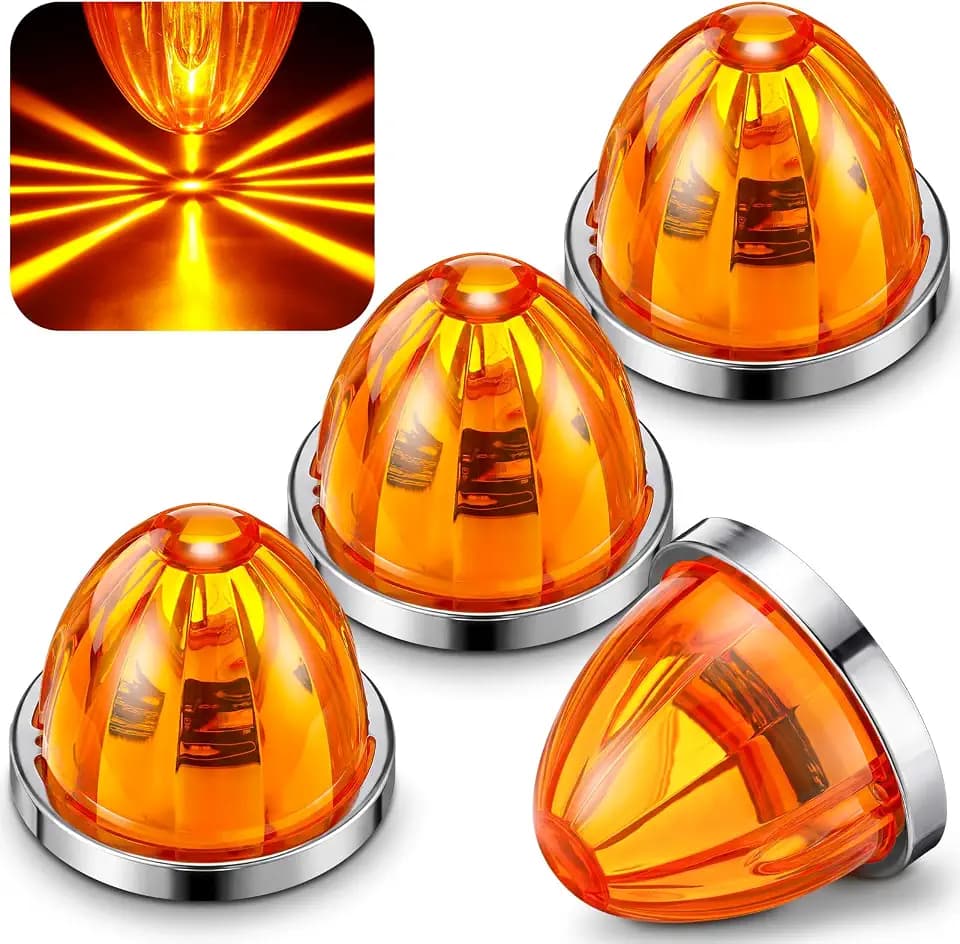 EBOOT 4 Pcs Amber Watermelon Lights for Semi Trucks Marker Tail LED