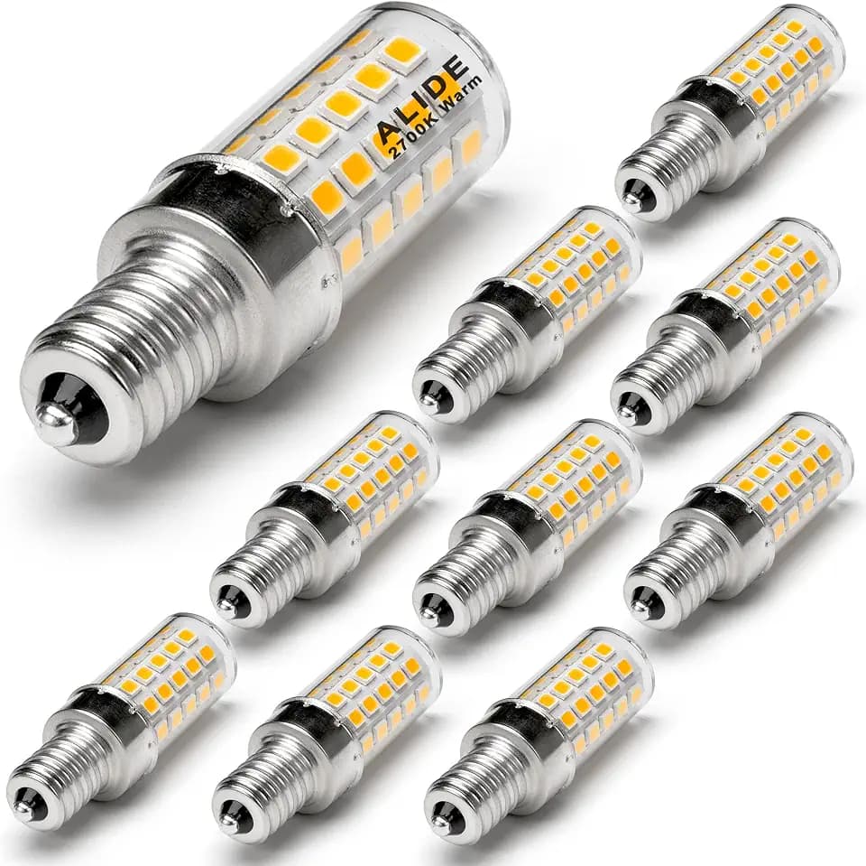 ALIDE E12 LED Candelabra Chandelier Bulbs 60W C7,2700k Warm White 10PCS