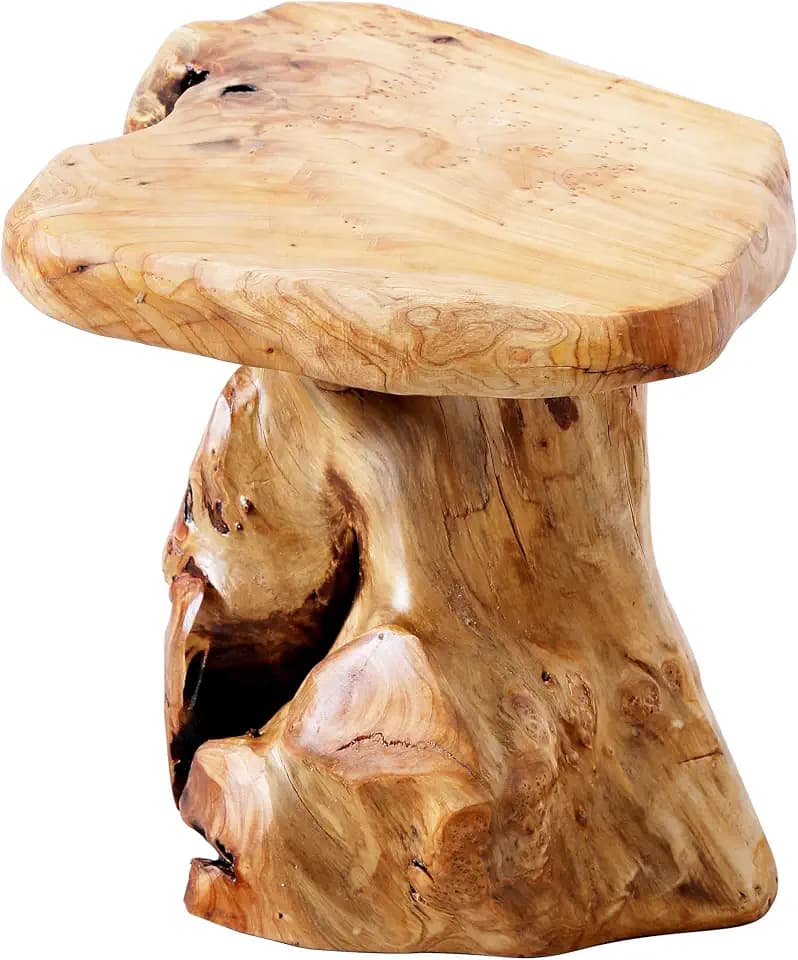 14" H Tree Stump Stool,Cedar Natural Wood Side Table,Plant Stand