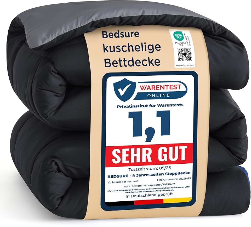 BEDSURE Bettdecke Ohne Bezug 200x200 - Bettdecke mit Integriertem Bezug