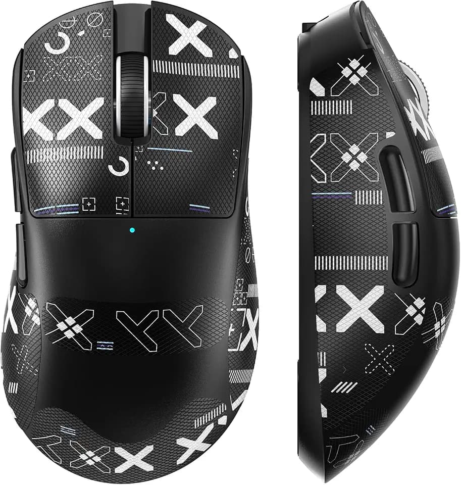 MAGIC-REFINER X2 Kabellose Gaming-Maus, 24000 DPI, PAW3311, Ergonomisch für Rechtshänder, BK52820 MCU, 69g Superlight, 500-mAh-Akku, Bluetooth/2.4G/Kabelgebundene, Griptape-Set, PC/Mac, Schwarz