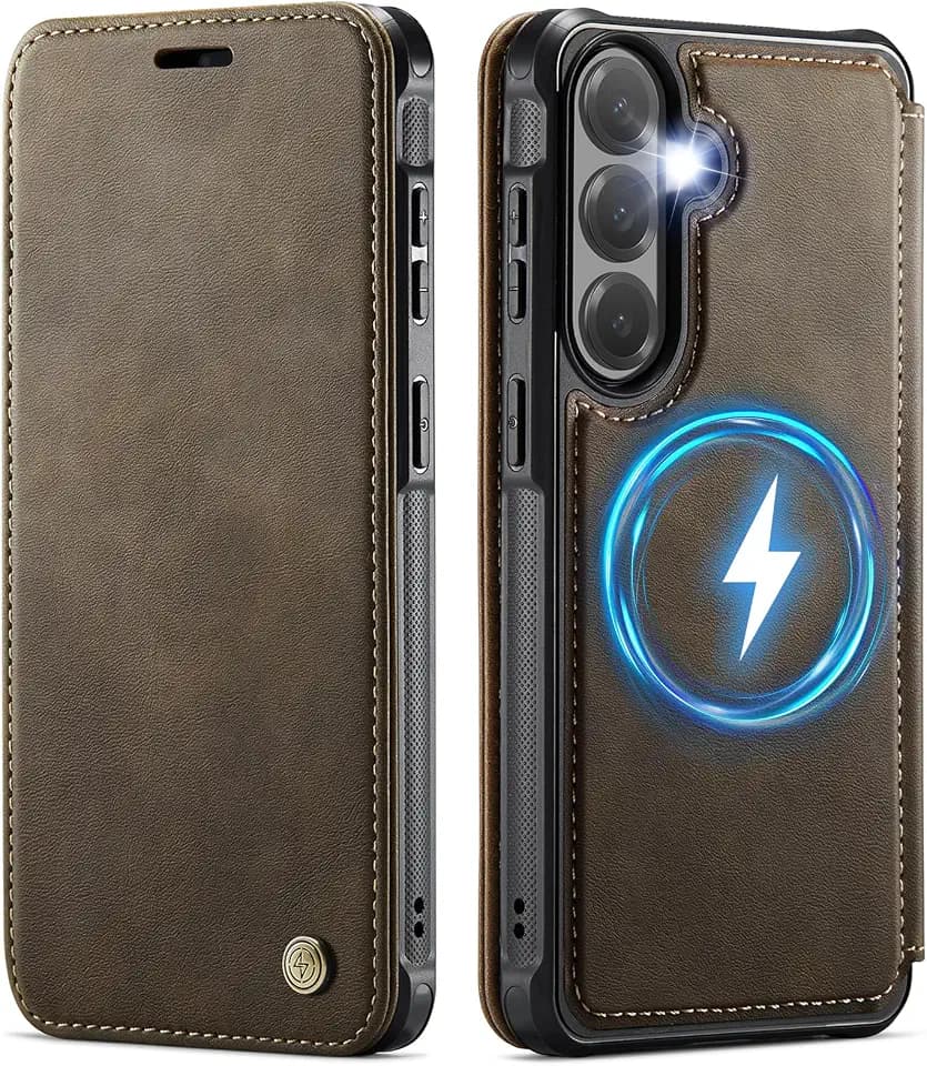 for Galaxy S24 Slim Wallet Case Compatible with Magsafe, Brown