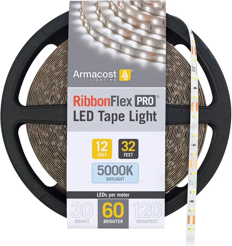 Armacost Lighting RibbonFlex Pro 12V White LED Strip Lights 60 LED/m, 5000K, 32.8 ft, 162250