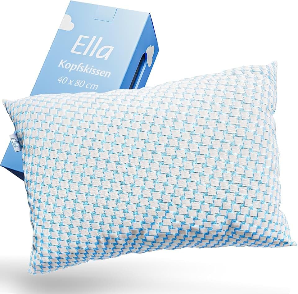 Ella Nackenstützkissen 40x80 – Ergonomisches Kopfkissen mit Verstellbarer Füllung – Orthopädisches Kissen für Nackenschmerzen - Seitenschläfer, Rückenschläfer, Bauchschläfer mit waschbarem Bezug
