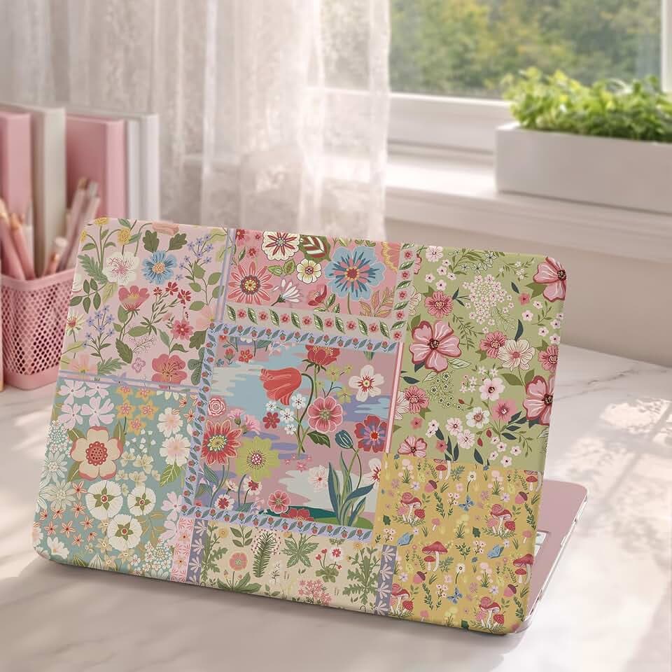 iCasso for MacBook Neo Case 13 inch A3404 Pink Patchwork Flowers